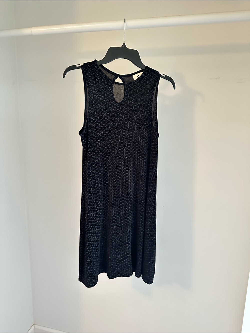 Sleeveless Black Sparkly Mini Dress